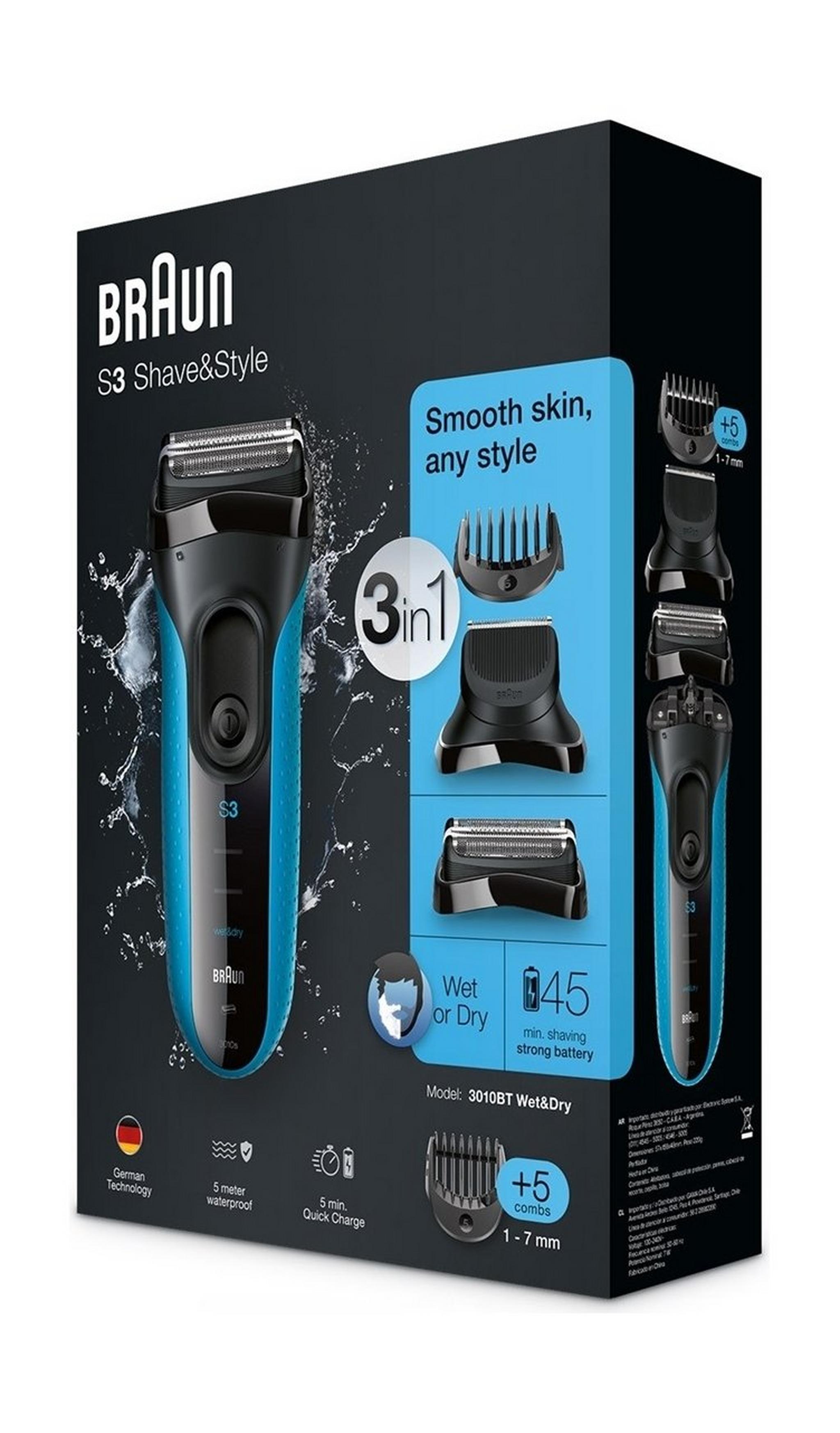Braun Series3  3-in-1 Electric Shave & Style - (3010BT)