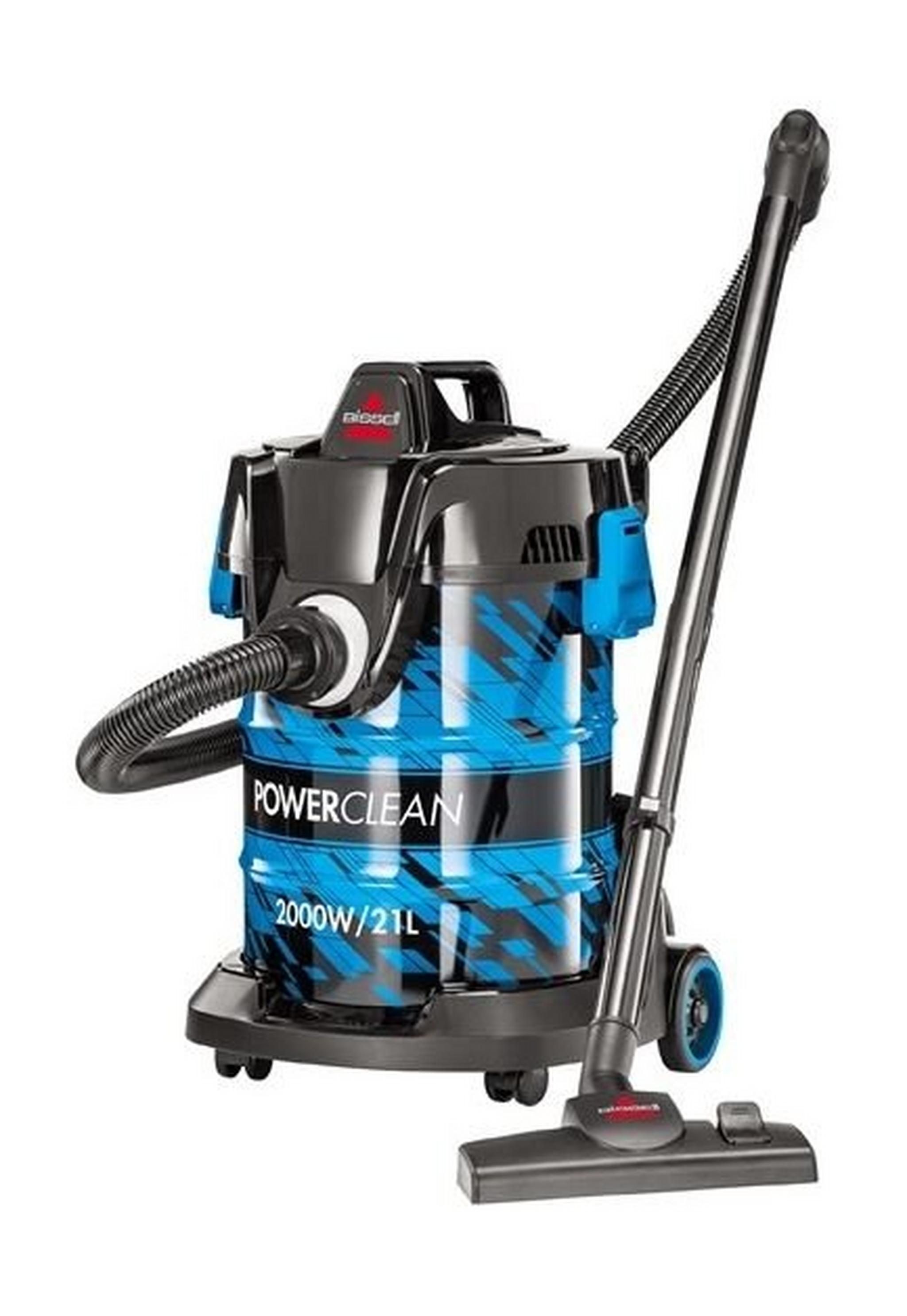 Bissell PowerClean Drum Vacuum Cleaner, 2000W, 21 Liters, 2027E - Black/Blue