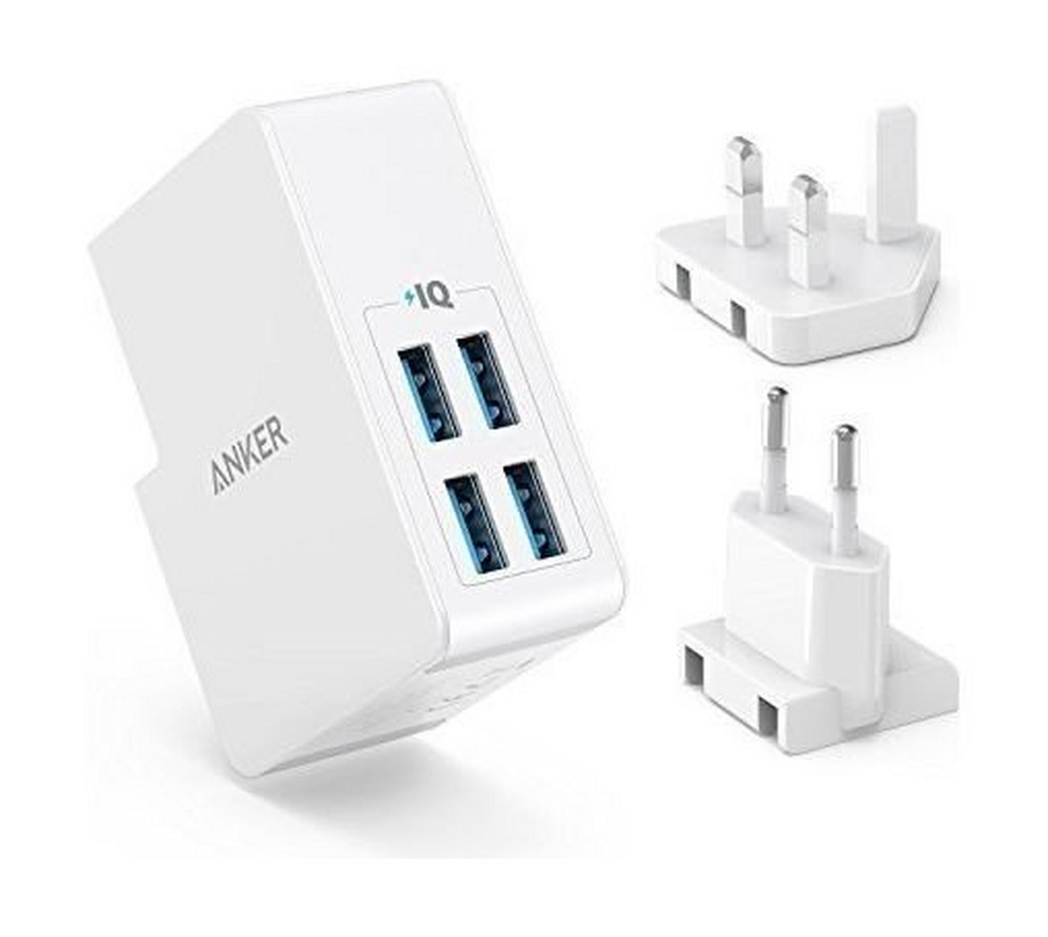 Anker PowerPort 4 Ports Wall Charger - White
