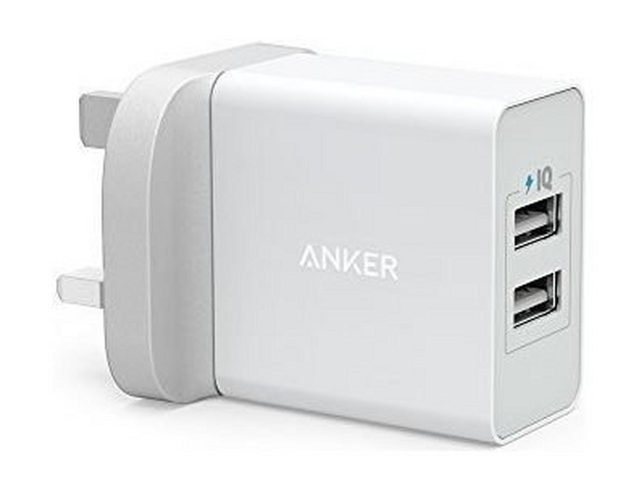 Anker PowerPort 2 Ports Wall Charger - White