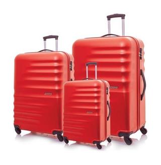Buy American tourister preston hard trolley luggage set of 3 (55+67+77cm) -red in Kuwait