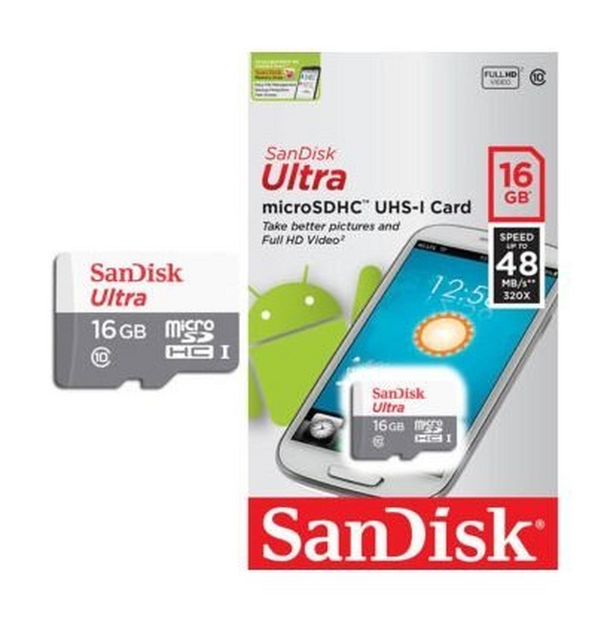 SanDisk Ultra UHS-I 16GB MicroSD 80Mb/s Class 10 Card