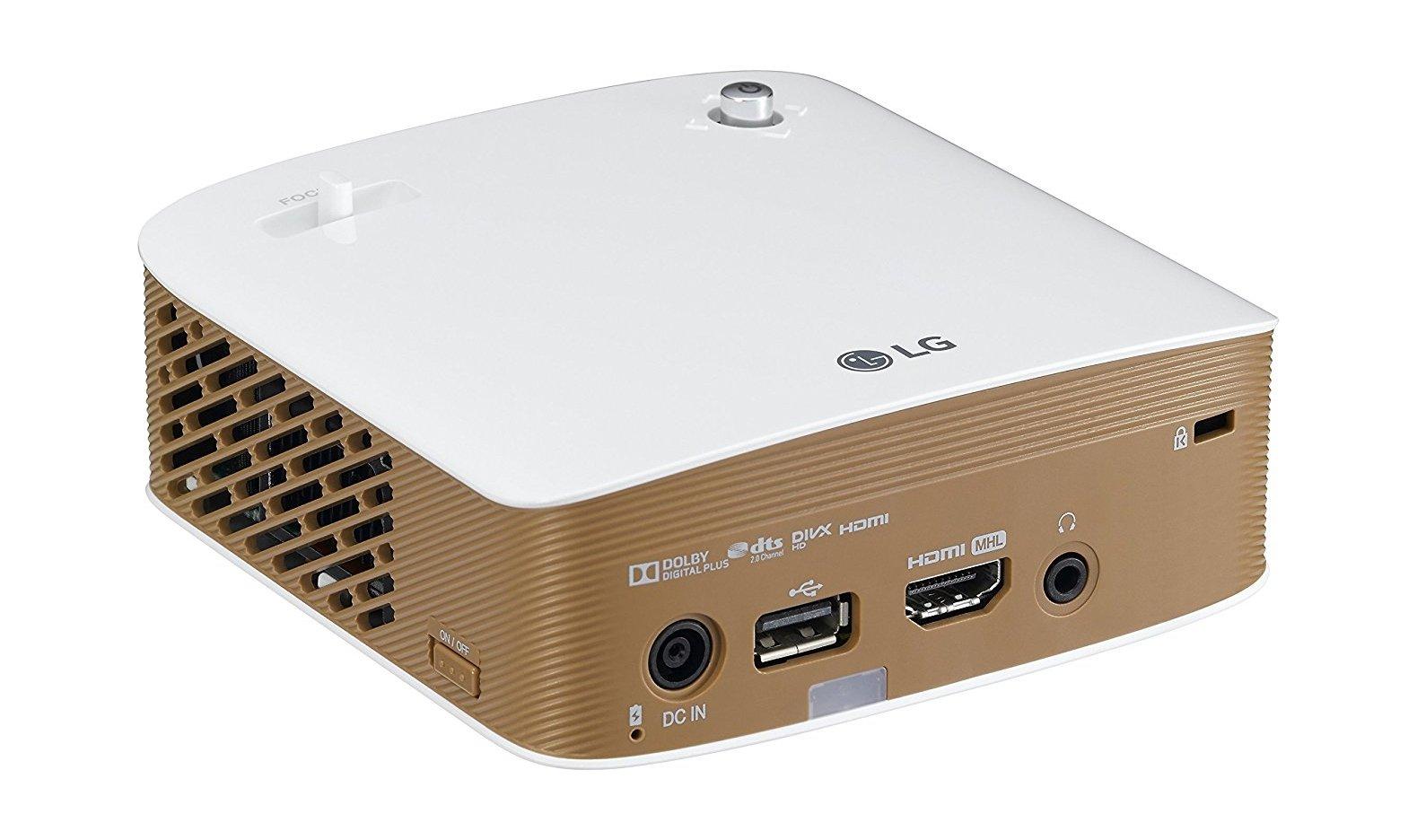 بروجيكتور إل جي - ١٣٠ شمعة - بخاصية عرض الشاشة - إل إي دي (PH150G) - أبيض