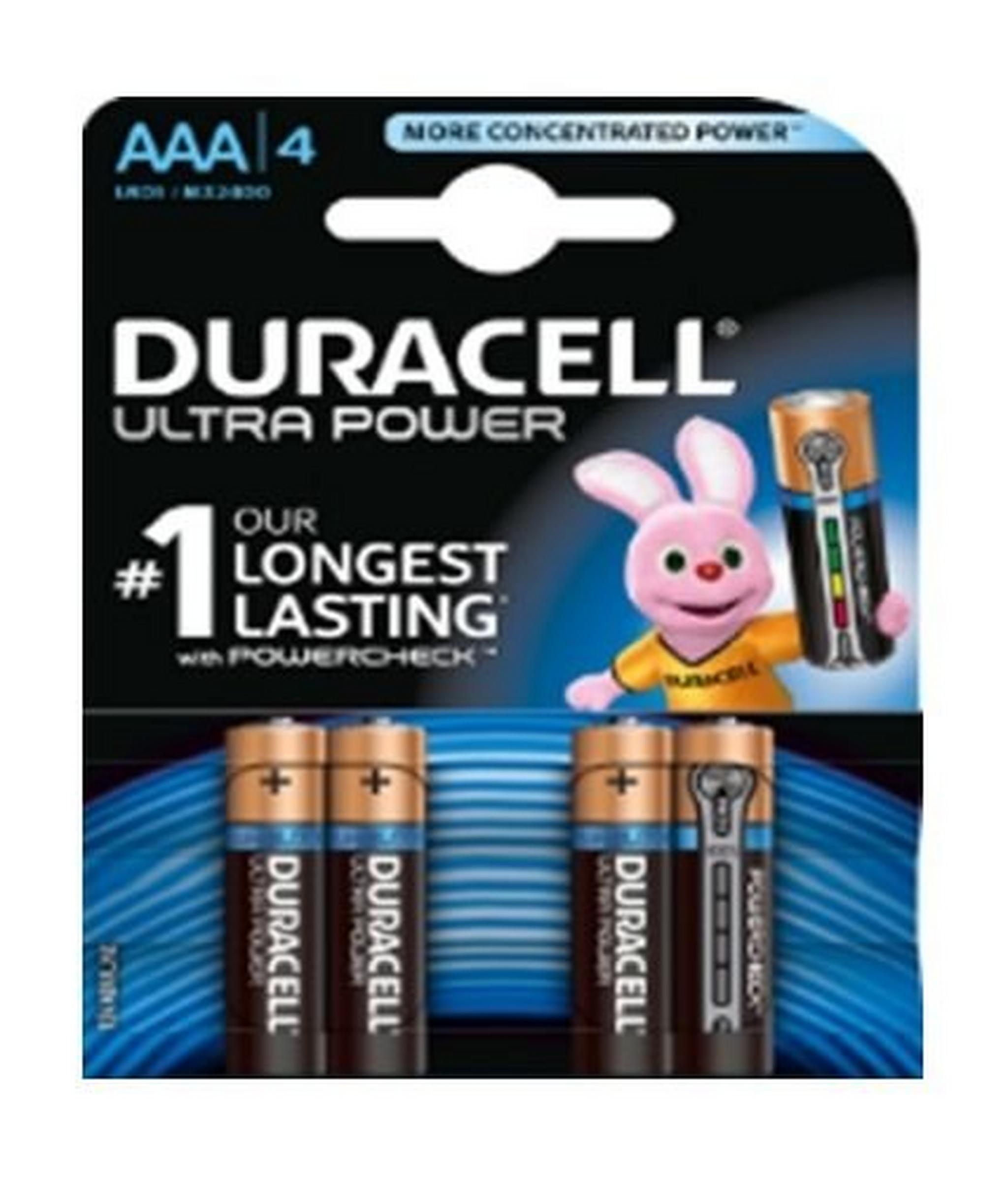 Duracell Ultra Power AAA Battery - 4 Batteries