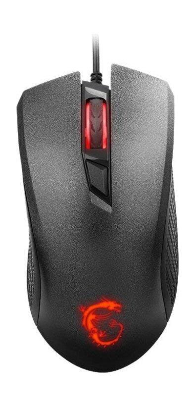 MSI Clutch GM10 USB Adjustable DPI Ergonomic Design Gaming Grade Optical Mouse - Black