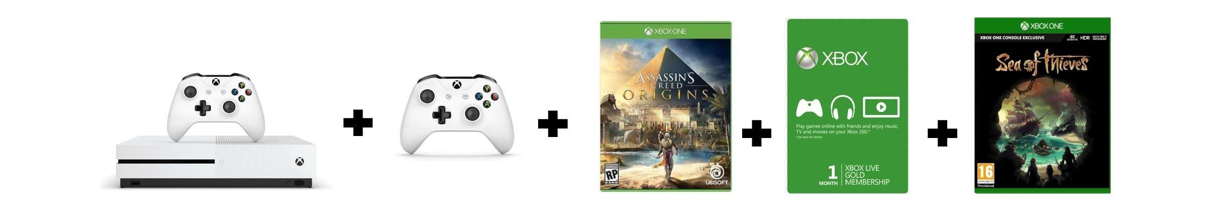 Microsoft Xbox One 1TB Console + Controller + Sea of Thieves + Assassin's Creed + 1 Month Gold Membership
