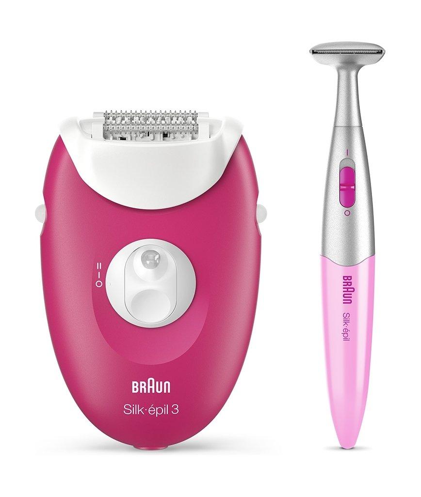 Braun Silk-épil 3 Corded Epilator (3-420)- Raspberry Pink