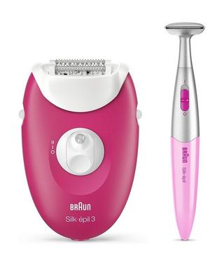 Buy Braun silk-épil 3 corded epilator (3-420)- raspberry pink in Saudi Arabia