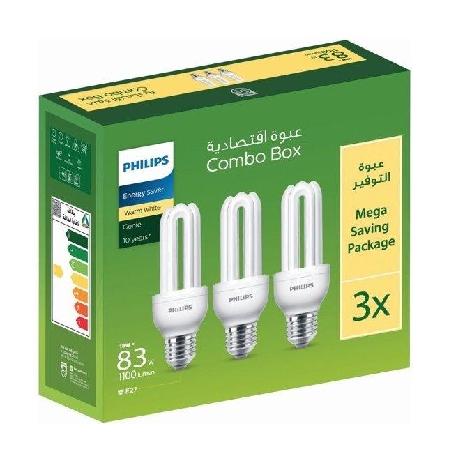 Philips Genie 18W WW E27 Warm White Bulb - 3pcs