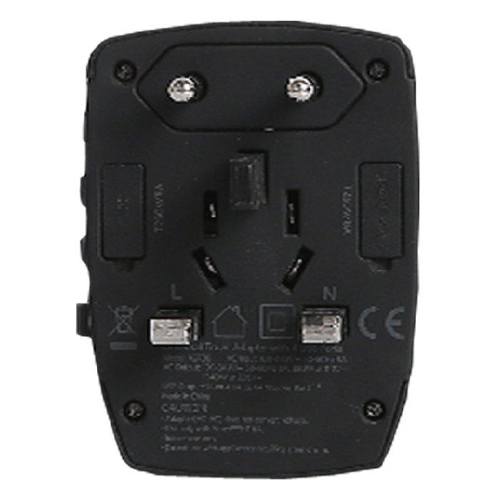 محول أنكر العالمي للسفر مع أربع منافذ ليو اس بي ، A2730H11 – أسود