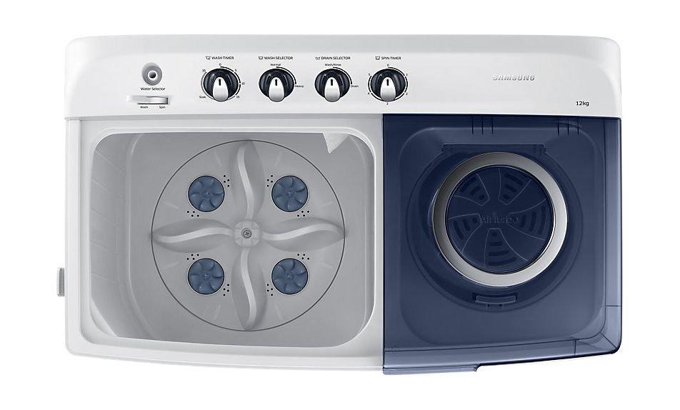 Samsung Twin Tub Washer, 12 kg Washing Capacity, WT12J4200MB - Grey