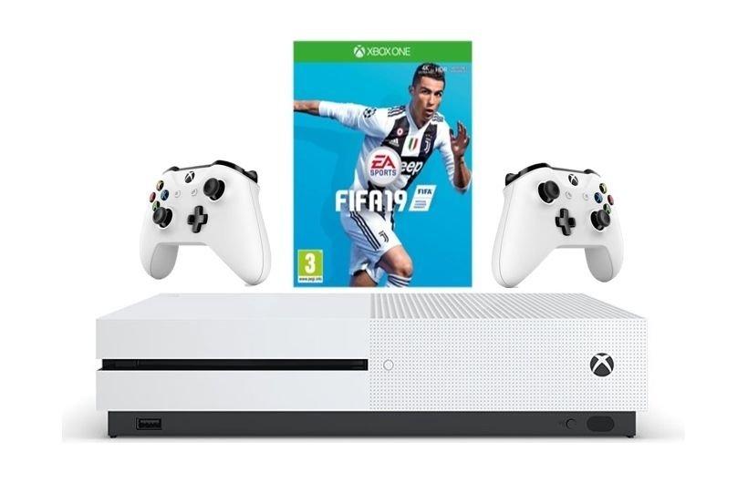Xbox One S 1TB Console With 2 Controller + FIFA 19: Xbox One Game