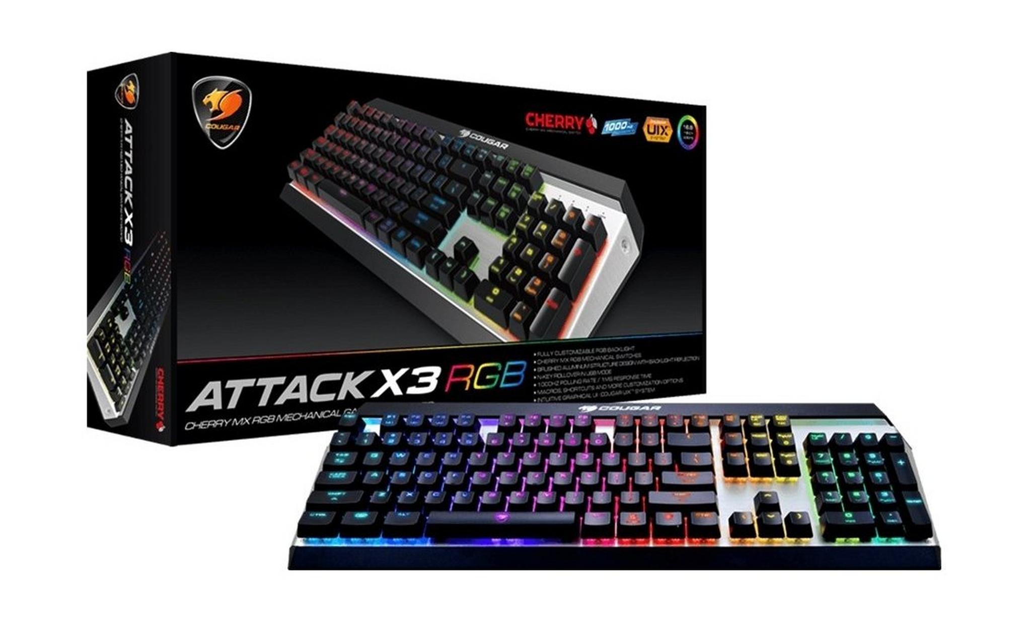 Cougar Attack X3 RGB Mechanical Gaming Keyboard - Cherry MX Red Switches