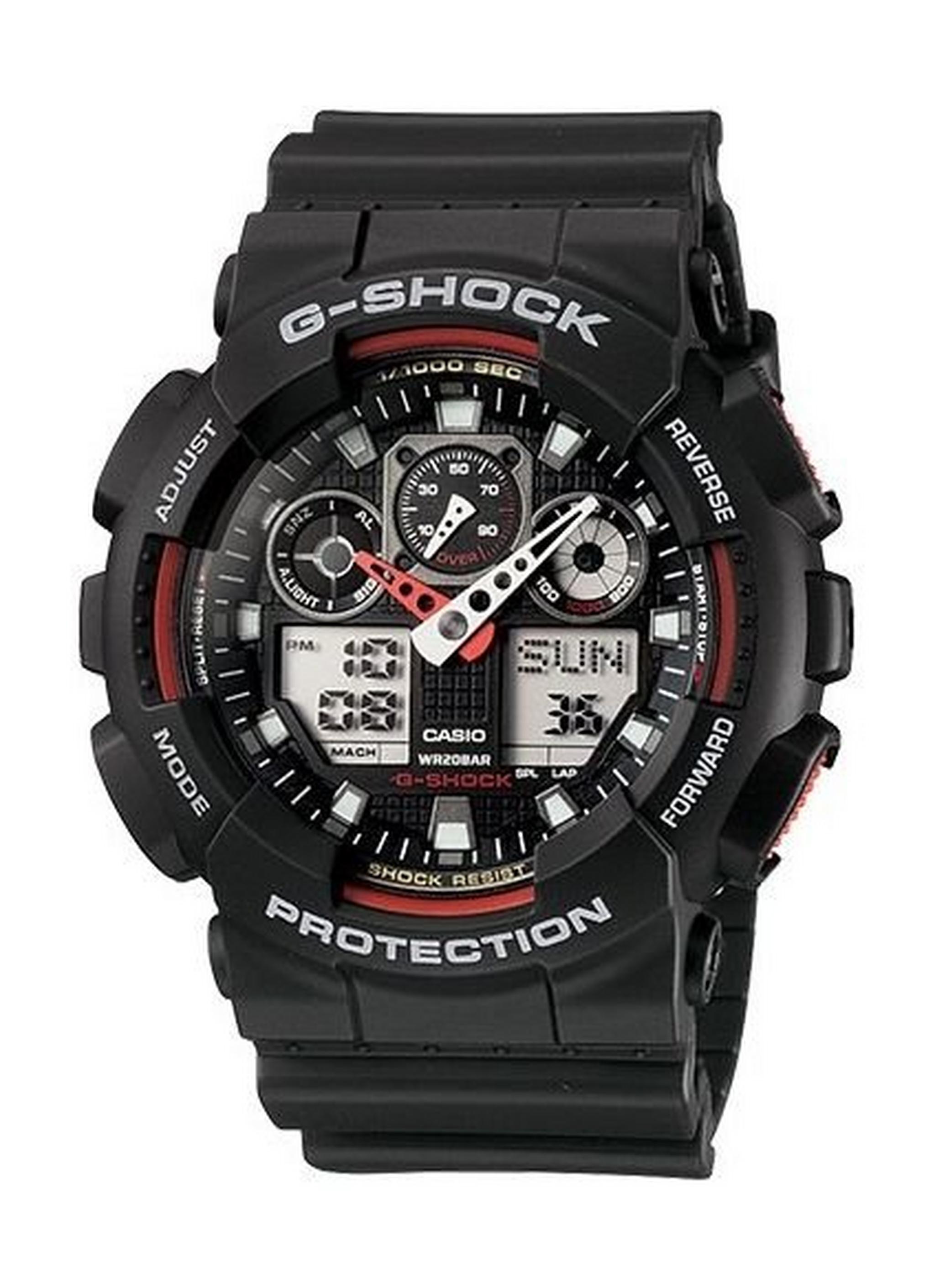 Casio G-Shock Resin Band Sport Watch For Men  (GA-100-1A4DR)