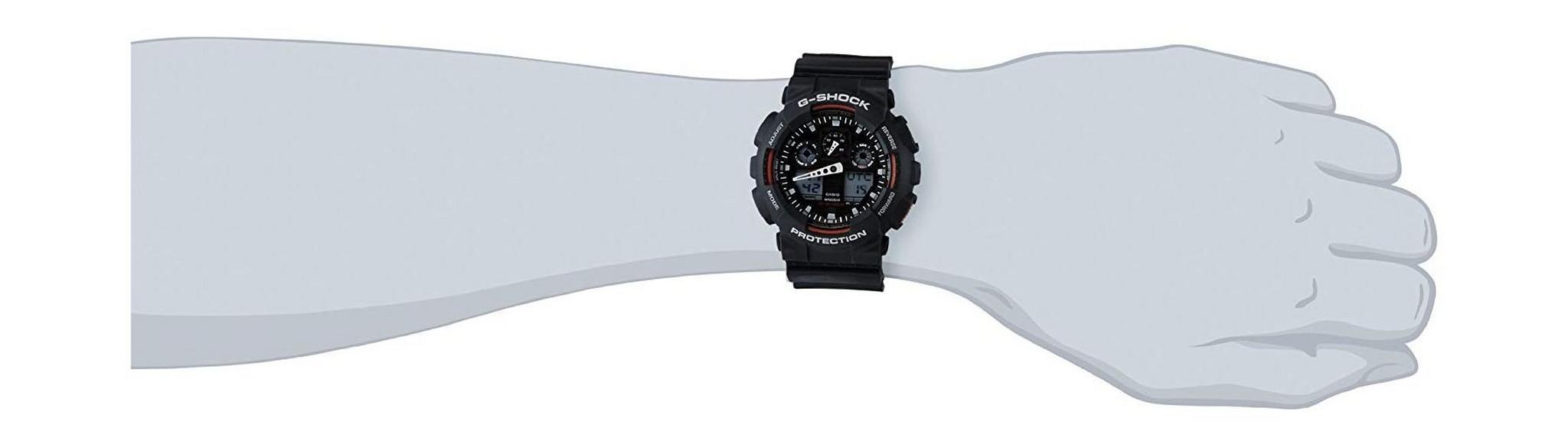 Casio G-Shock Resin Band Sport Watch For Men  (GA-100-1A4DR)
