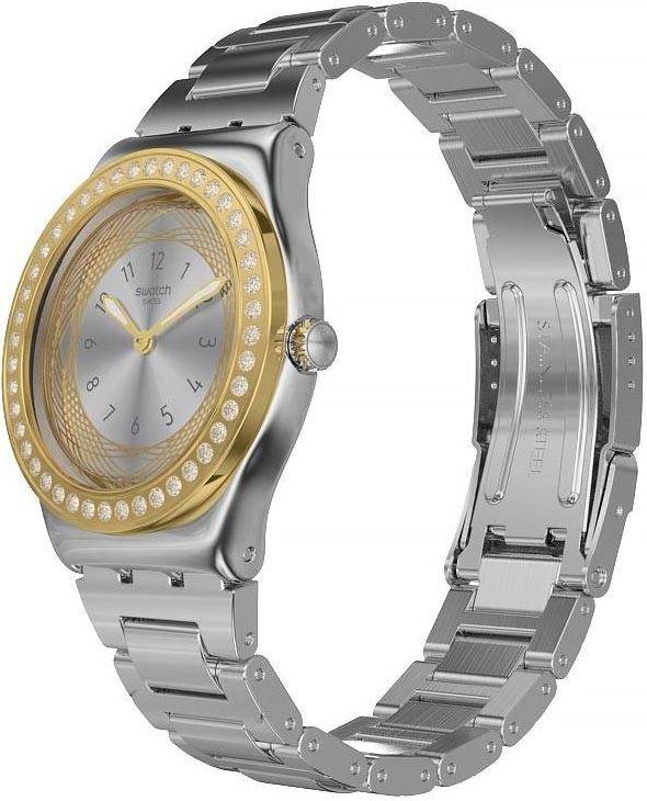 ساعة سواتش بعرض تناظري وحزام معدني للنساء - ٣٣ ملم - فضي (SWAYLS210G)