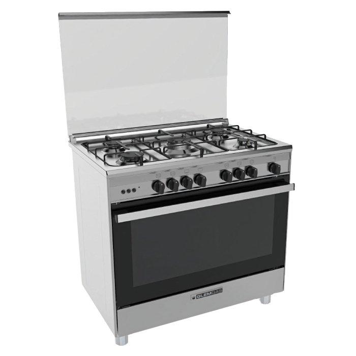 Glem Gas 90x60 cm 5-Burner Floor Standing Gas Cooker (SE967GIFS) - Stainless