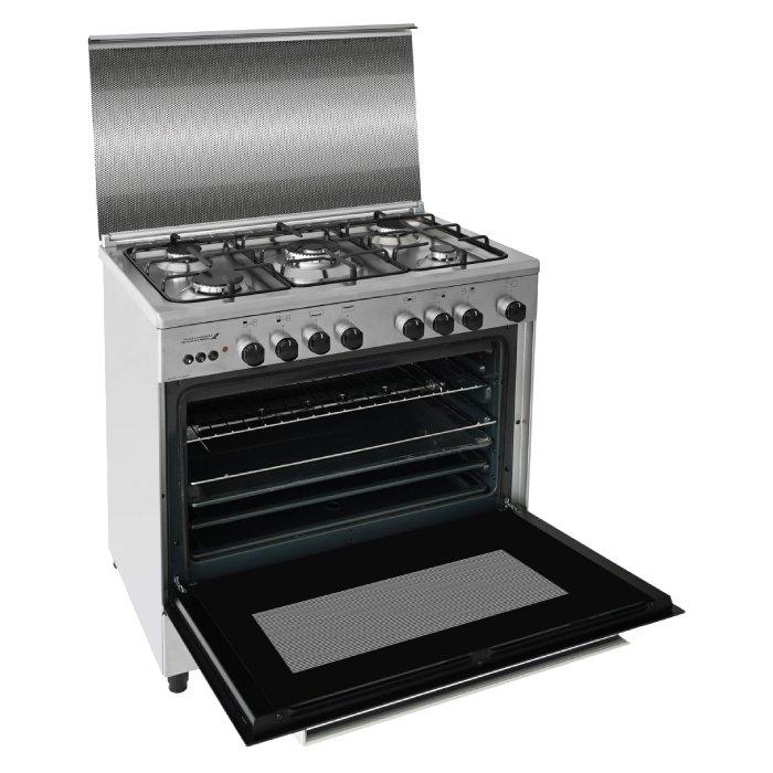 Glem Gas 90x60 cm 5-Burner Floor Standing Gas Cooker (SE967GIFS) - Stainless