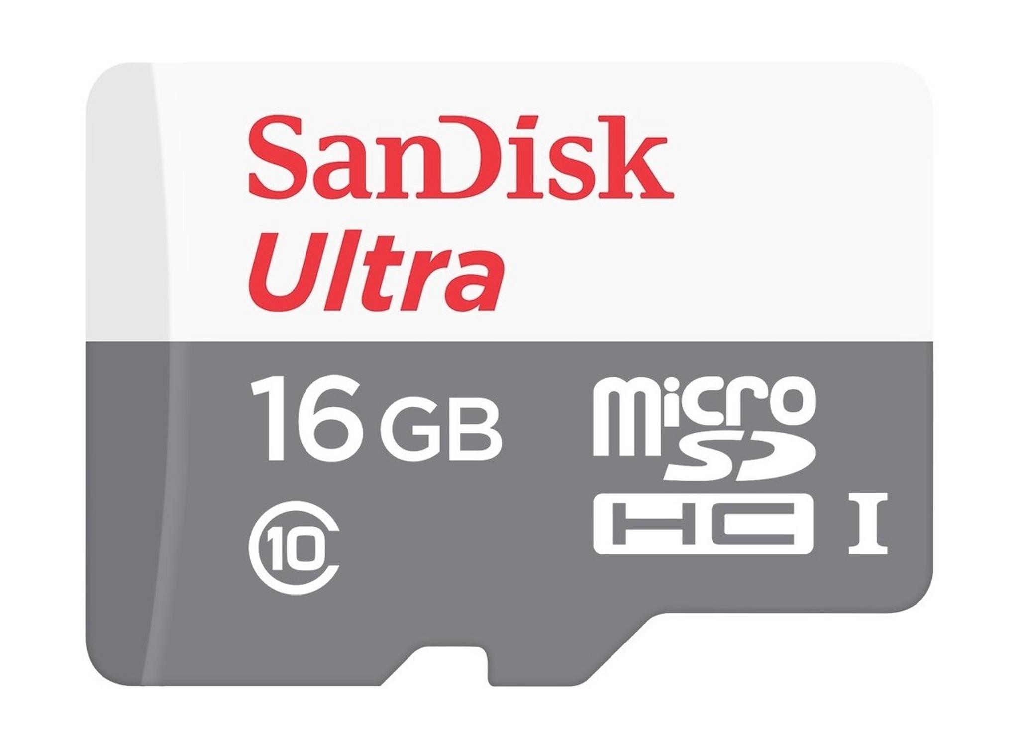Sandisk 16GB Ultra microSDHC UHS-I Memory Card