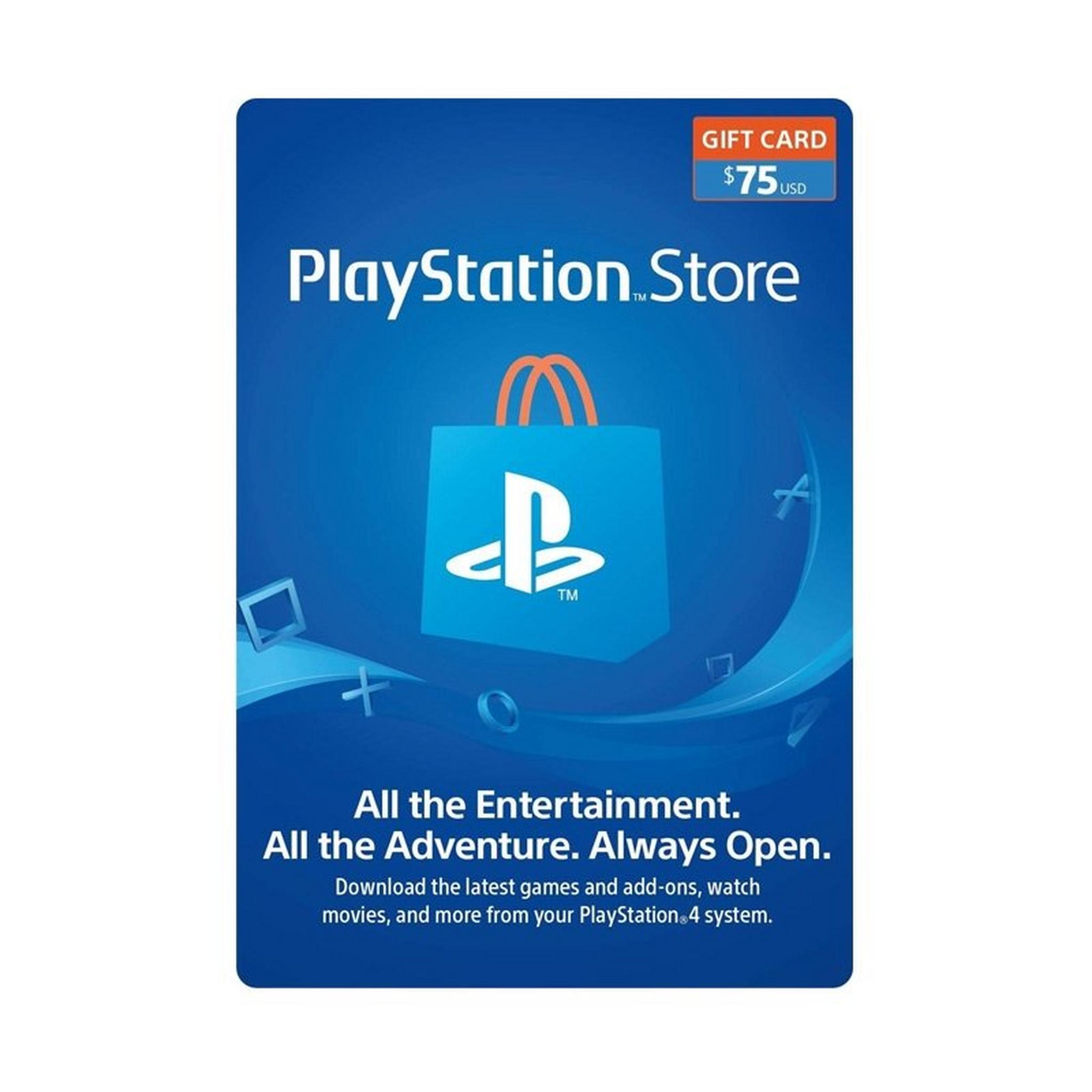 PlayStation Network Card - $75 (U.S. Account)