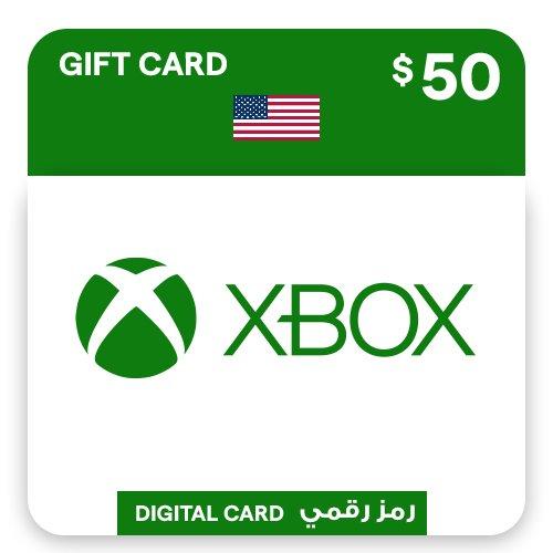 بطاقة هدايا مايكروسوفت إكس بوكس بقيمة 50دولارًا (حساب أمريكي)