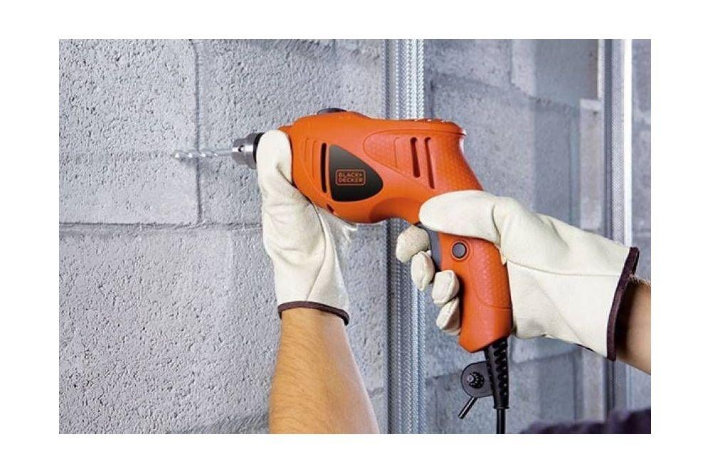 Black+Decker Hammer Drill 500W + 5 Accessories (HD5010A5-B5) - Orange