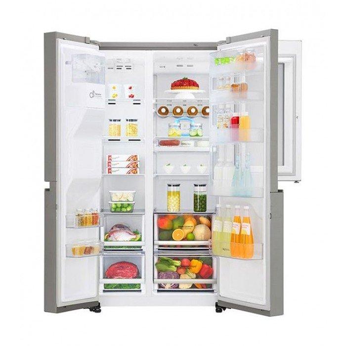 ثلاجة  إل جي جنبا الى جنب بحجم ٢١,٢ قدم (LS242VBVLN) - فضي