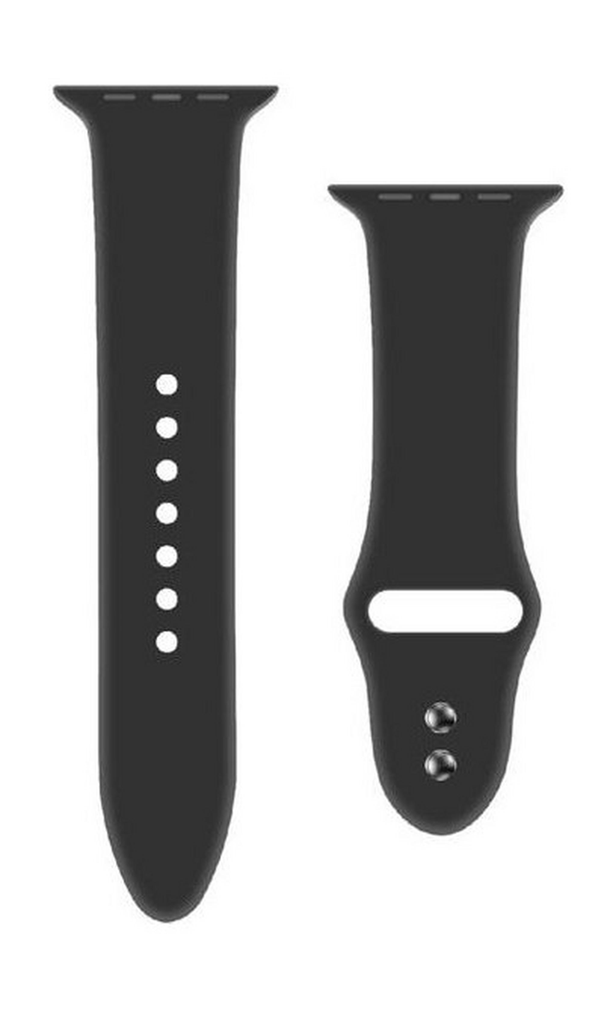 حزام أورايكس الرياضي من السيليكون لساعة اّبل مقاس ٣٨ ملم (متوسط/كبير) من بروميت - أسود