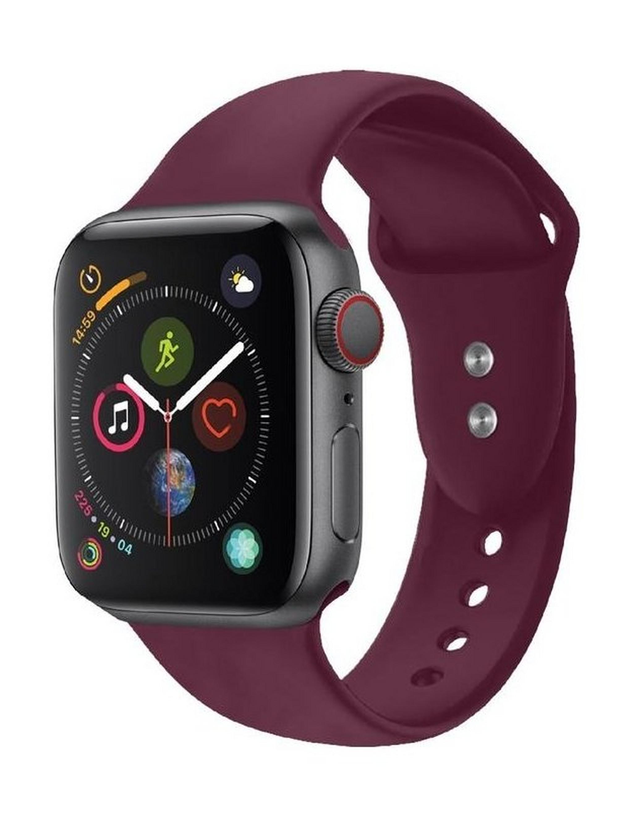 Promate Oryx-42ML Sporty Silicon Watch Strap for 42mm Apple Watch - Maroon