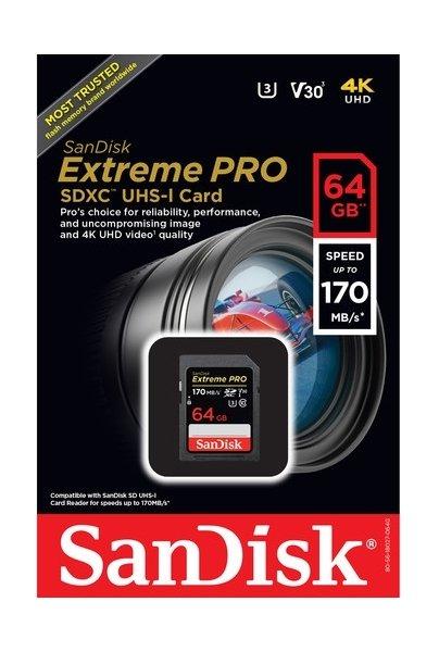 SanDisk 64GB Extreme PRO UHS-I SDXC Memory Card