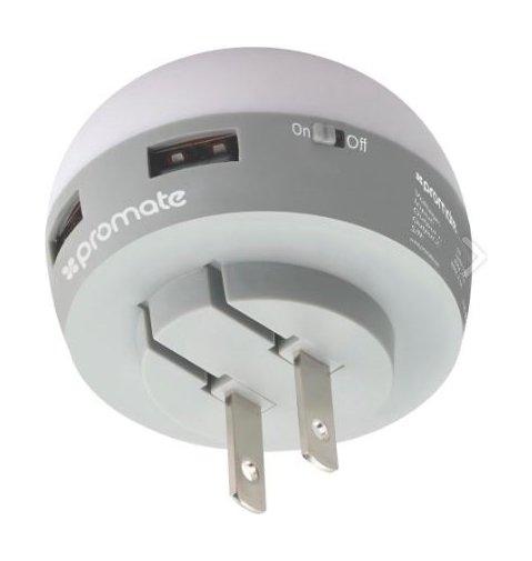 Promate Dual USB Port LED Wall Charger