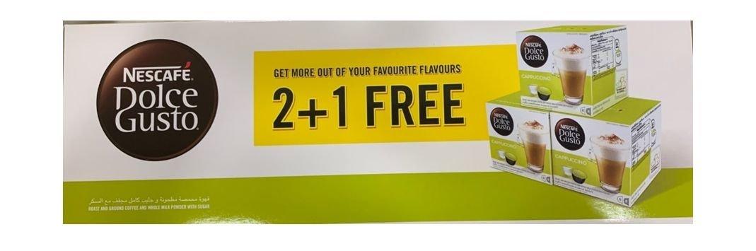 Dolce Gusto Nescafe Cappuccino Capsule 2+1 Free