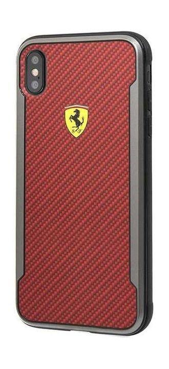 Ferrari Carbon Racing Shield Case for Apple iPhone XS - Red