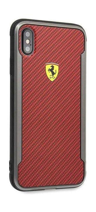 Ferrari Carbon Racing Shield Case for Apple iPhone XS - Red