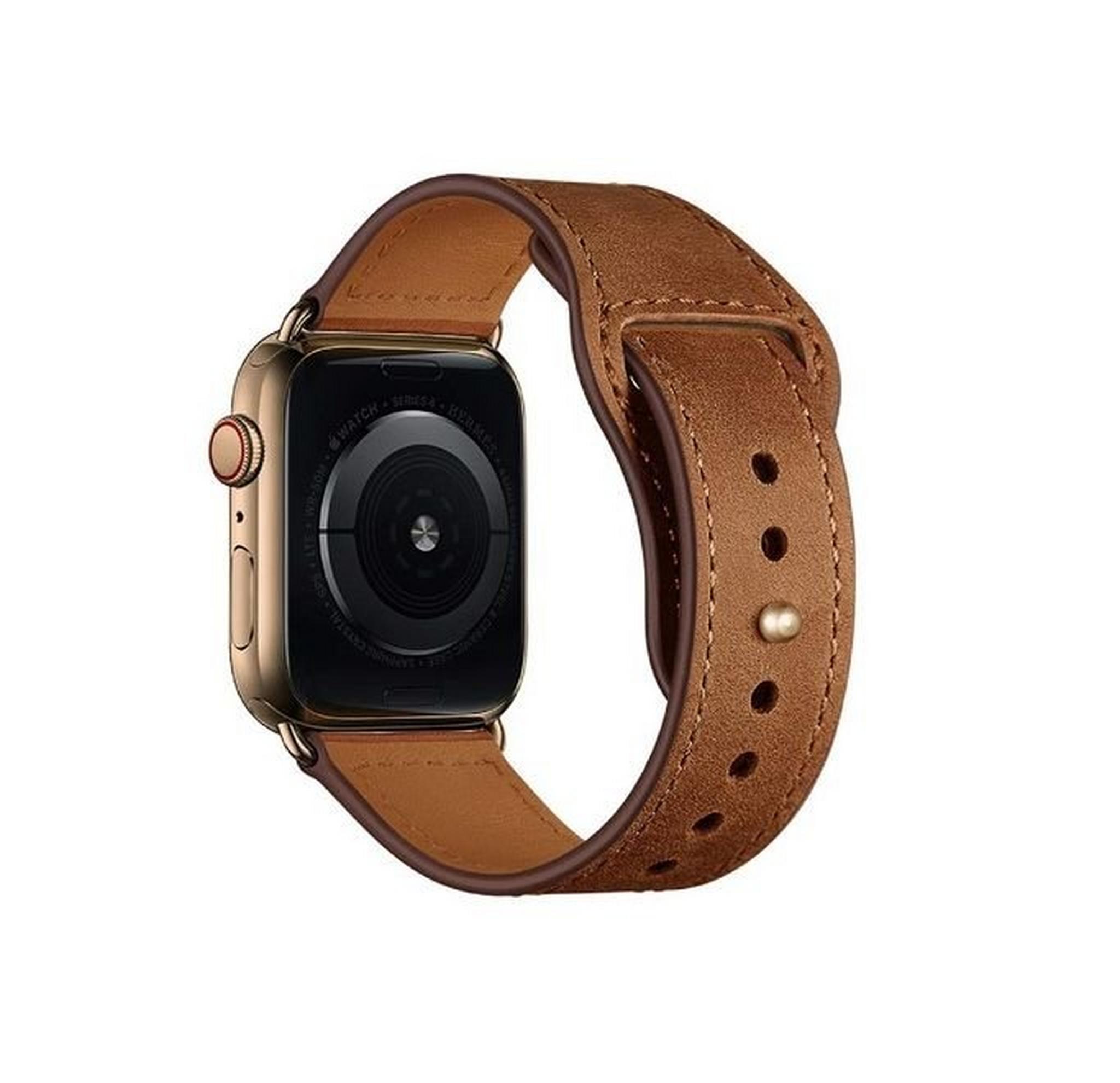 Promate Leather Strap For 42mm Apple Watch - Brown
