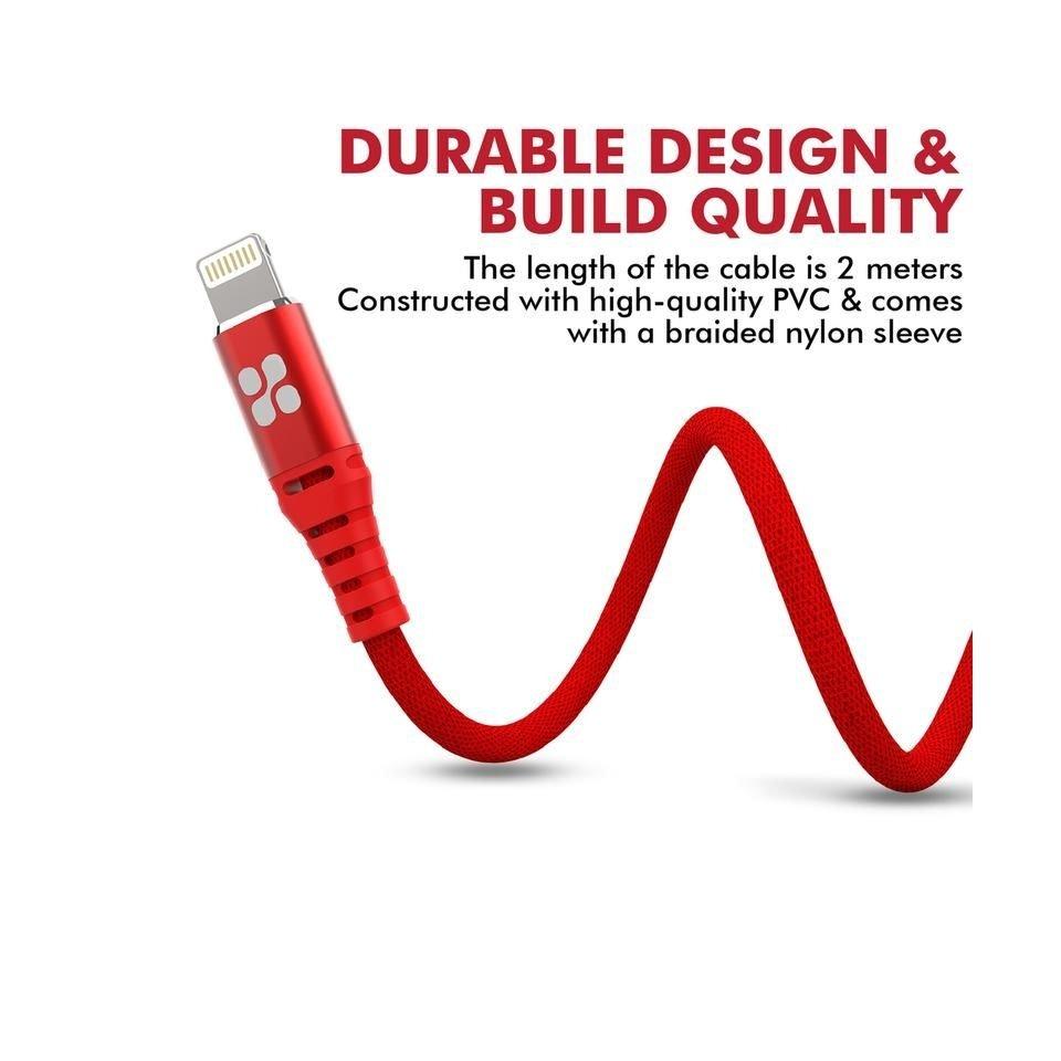Promate 1.2 Meter Lightning Cable (NerveLink-i2) - Red