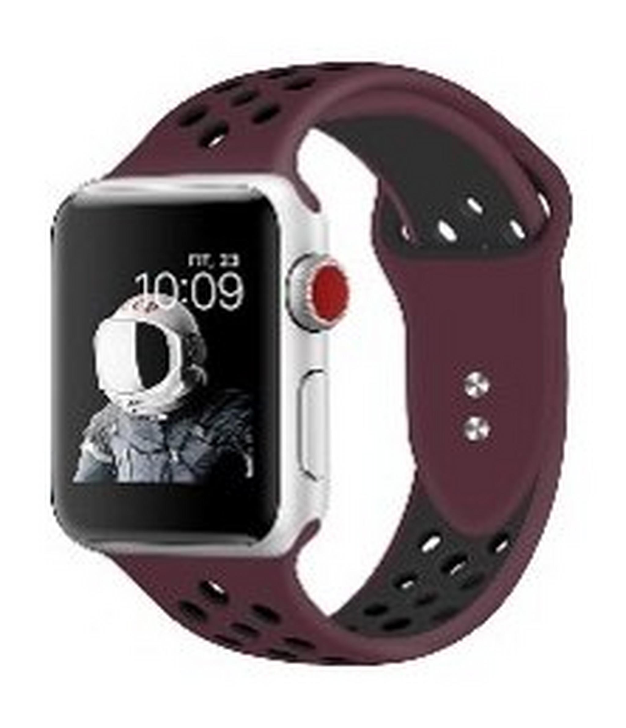 Promate Dual Toned Breathable Sporty 38mm Apple Watch Band - Maroon/Black