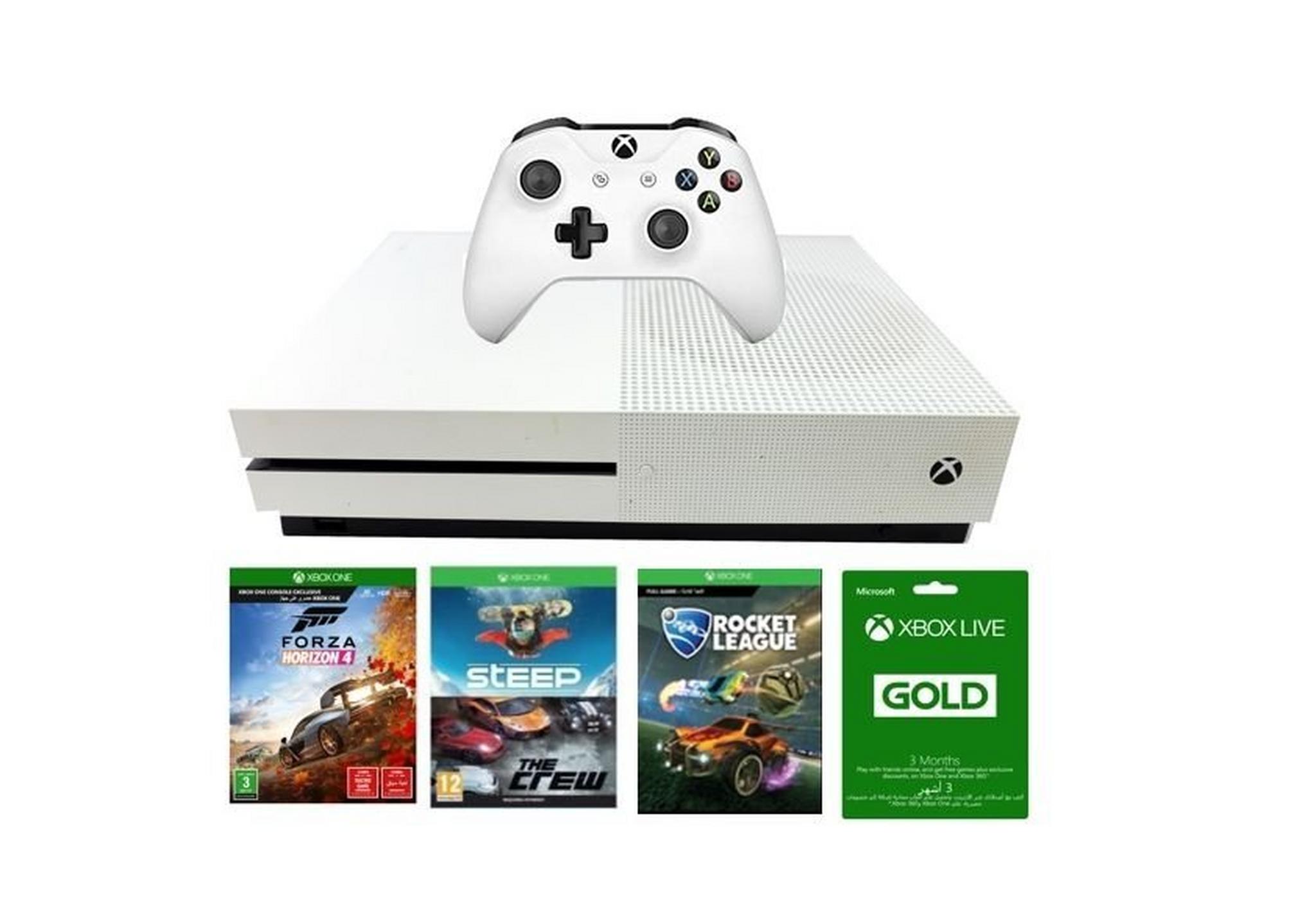 Xbox One S 1TB Console + 4 XBOX Games + 3 Months Live Card