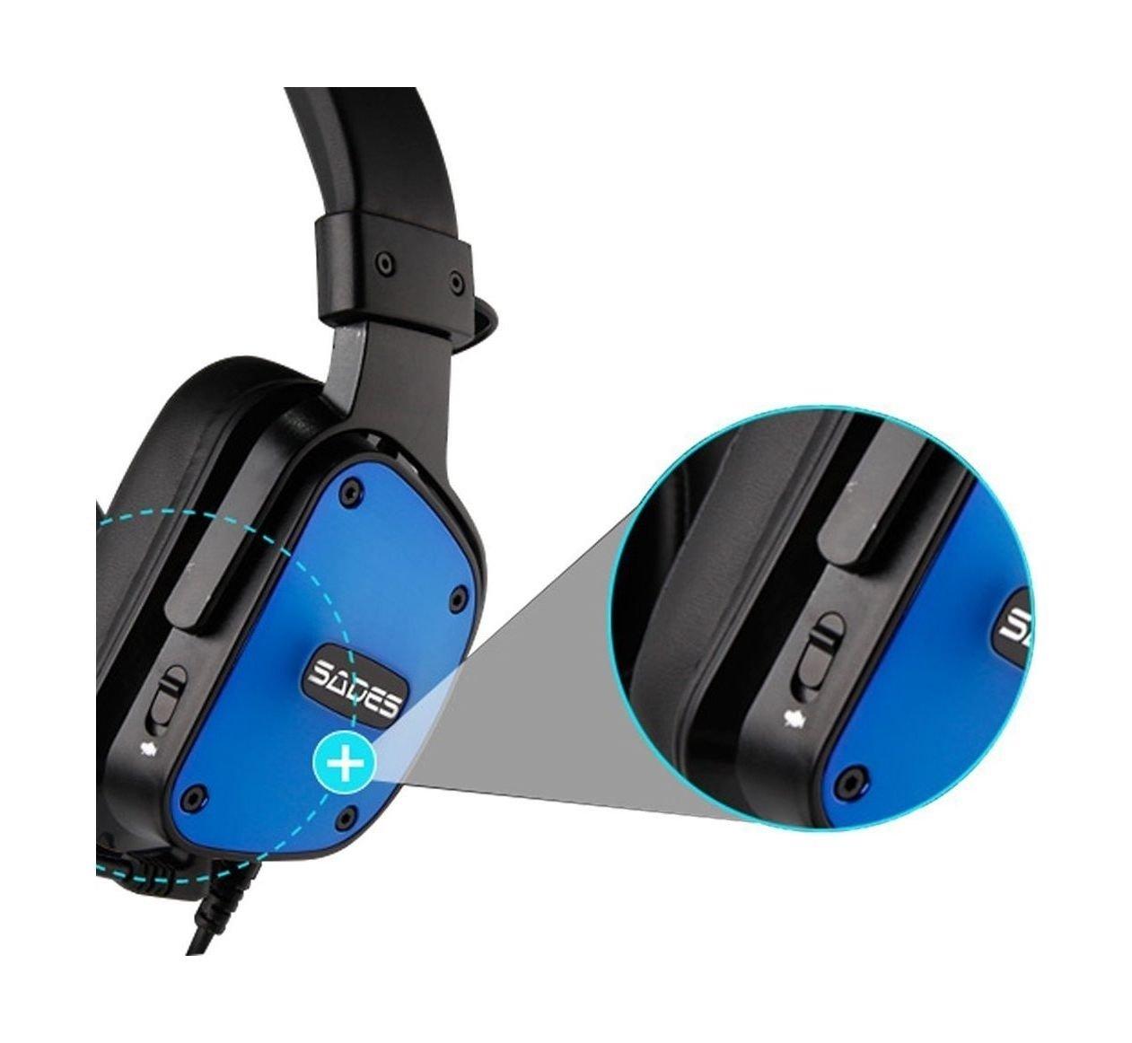 سماعة الألعاب سيدس دي باور - أسود/أزرق
