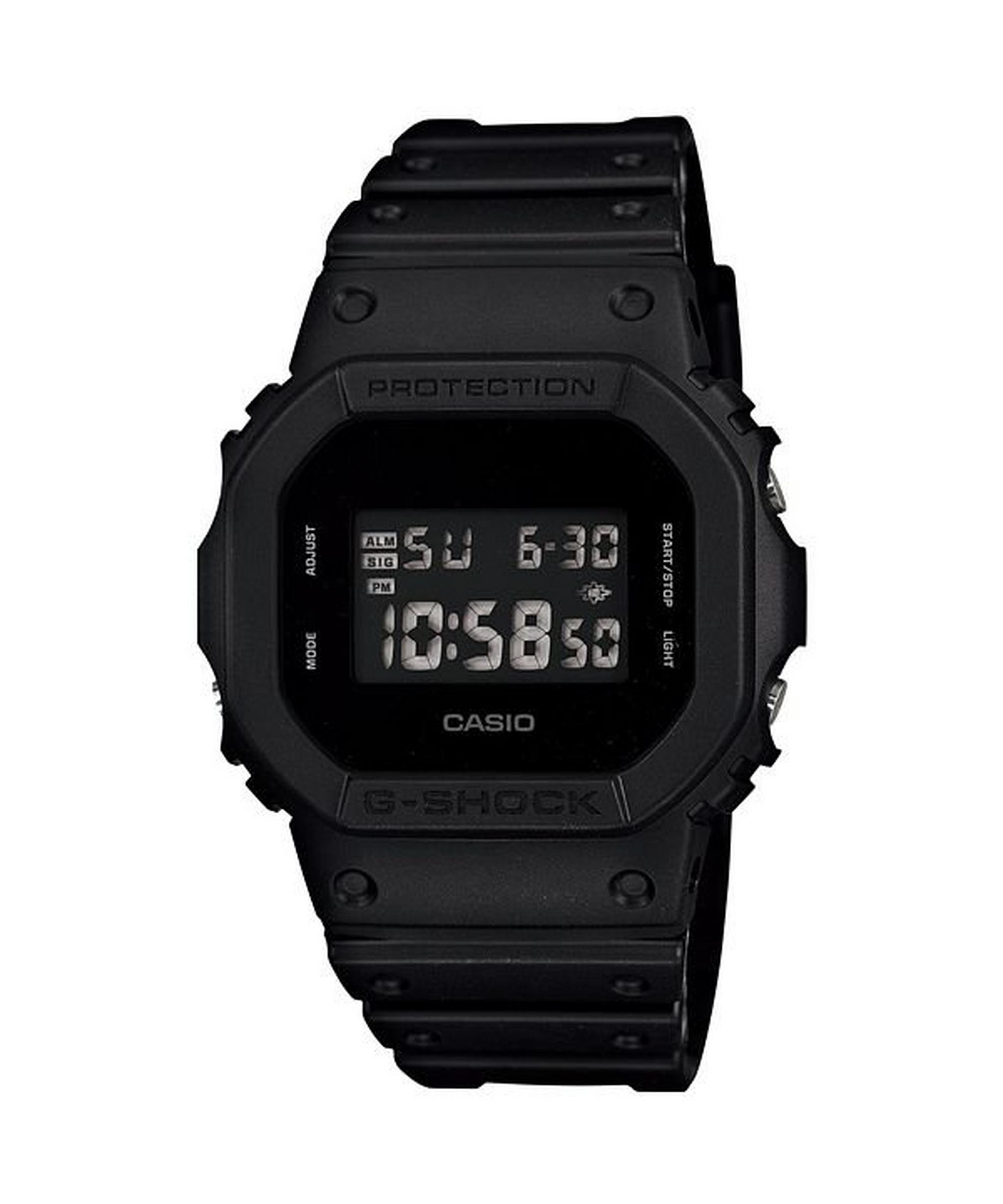 ساعة كاسيو جي شوك ديجيتال الرياضية رجالية (DW-5600BB-1DR) - أسود