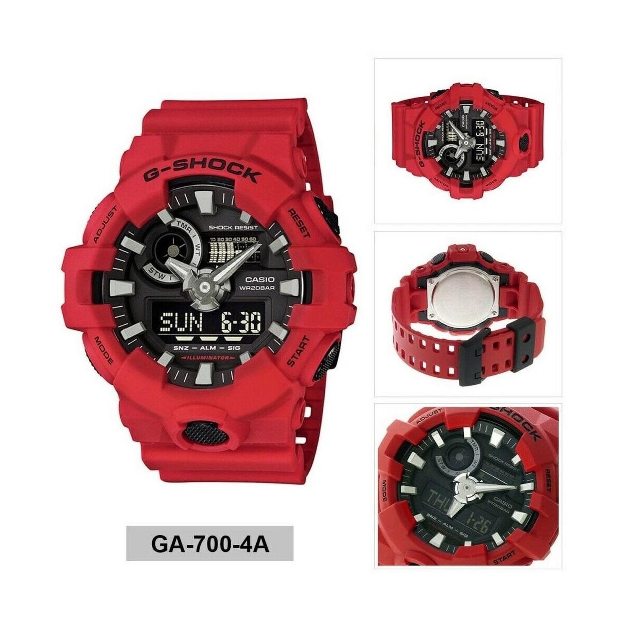 Casio G-Shock Sport Watch For Men (GA-700-4ADR) - Red