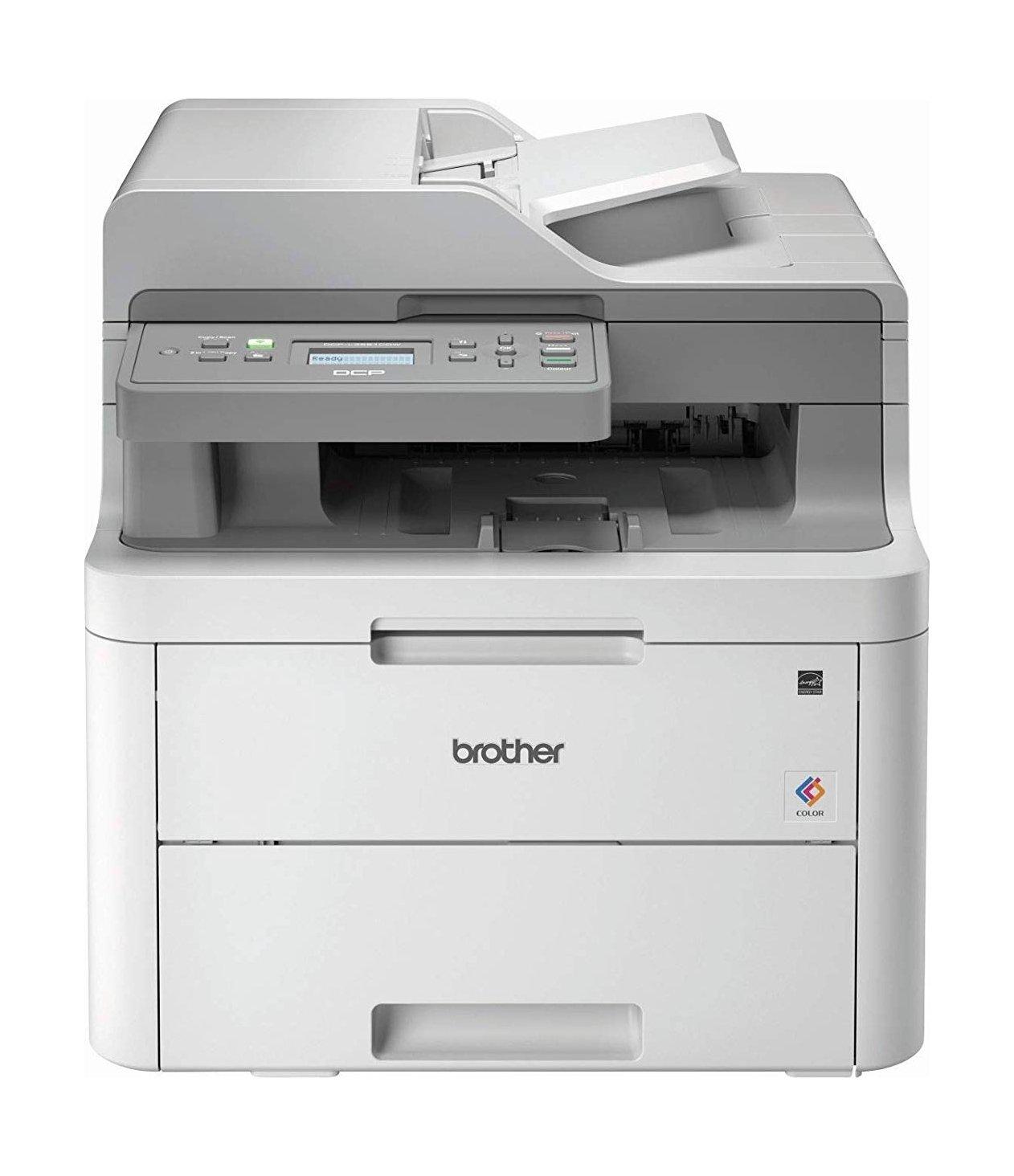 Buy Brother wireless colour led laser 3-in-one duplex mobile print adf, dcp-l3551cdw - white in Saudi Arabia