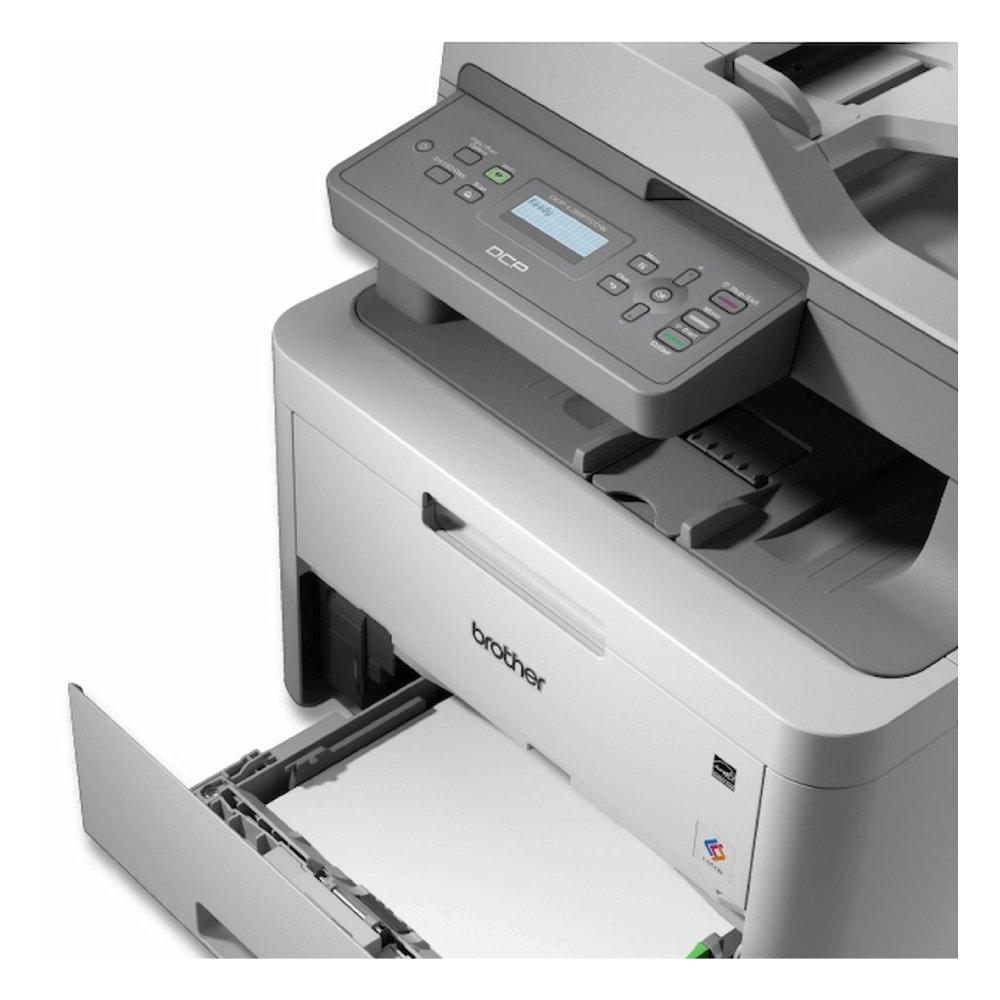 طابعة ليزر ملونة لاسلكية ليد 3 في 1 للطباعة على الوجهين من بروذر، DCP-L3551CDW - أبيض