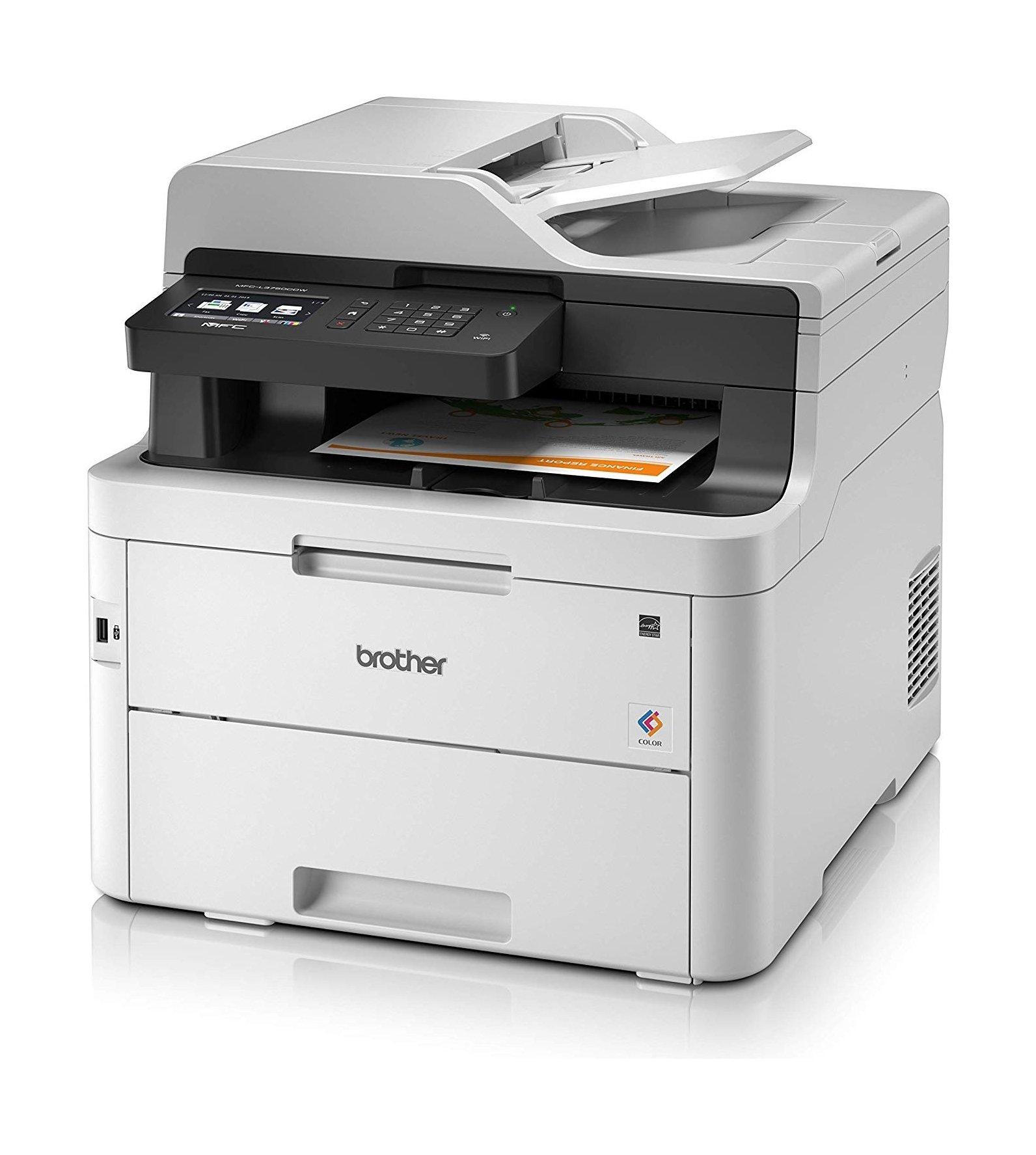 طابعة ليزر ملونة ليد سلكية ولاسلكية 4 في 1 من بروذر، MFC-L3750CDW - أبيض