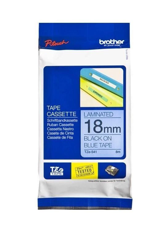 Brother 24mm Laminated Label Tape Black On Blue (18TZ541)