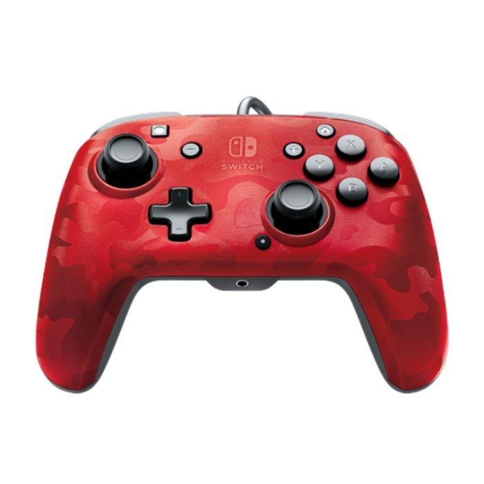 Buy Pdp faceoff deluxe+ audio wired nintendo switch controller - red camo in Saudi Arabia
