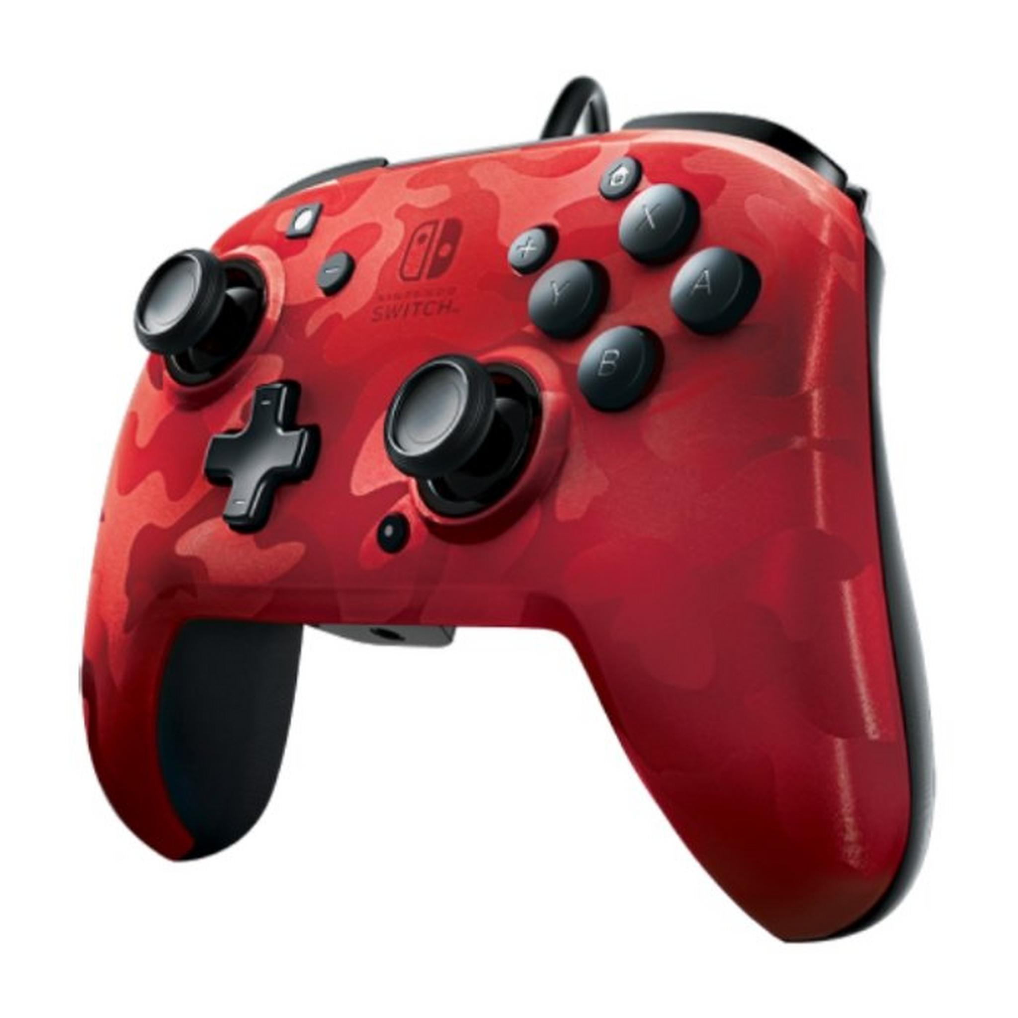 PDP Faceoff Deluxe+ Audio Wired Nintendo Switch Controller - Red Camo