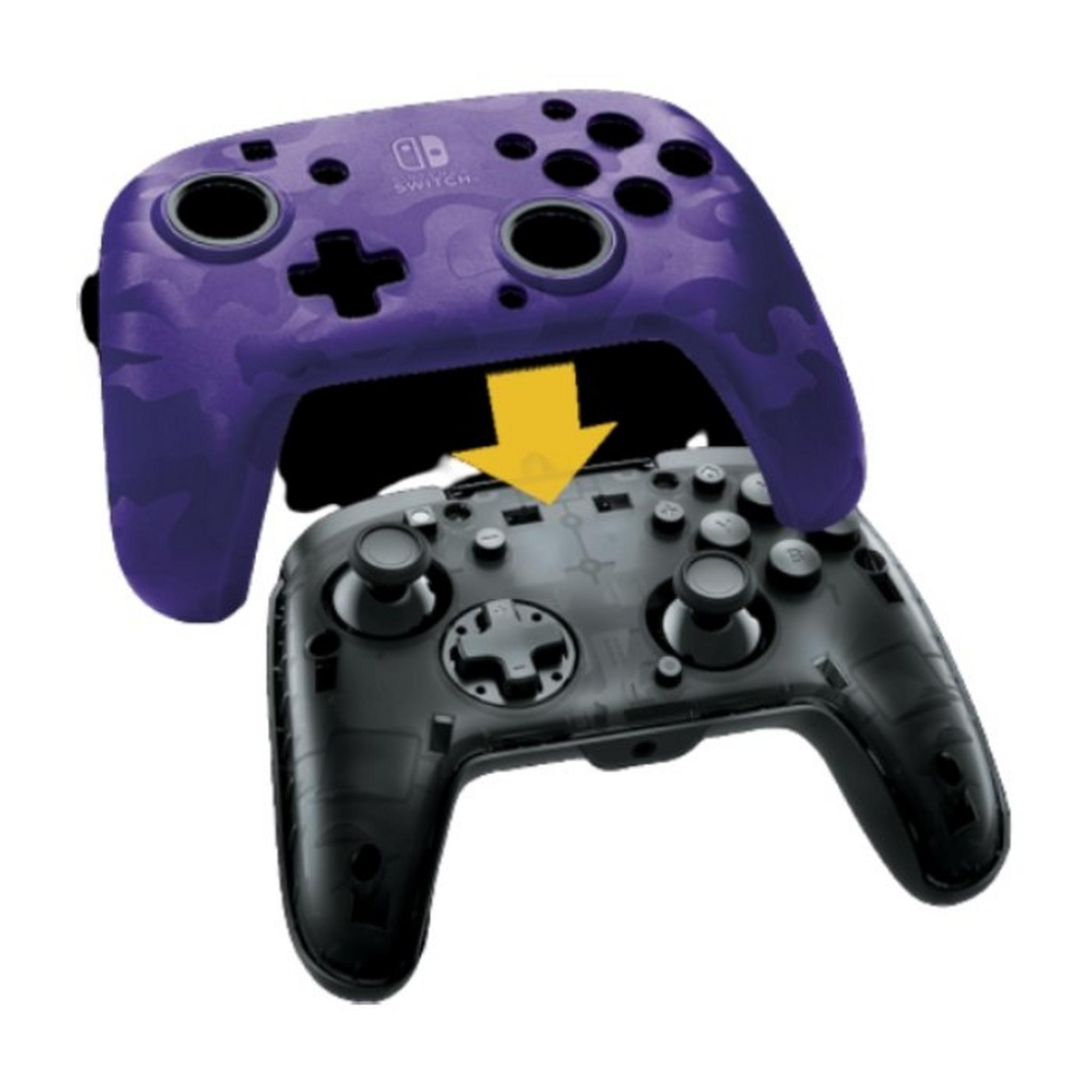 PDP Faceoff Deluxe+ Audio Nintendo Switch Wired Controller - Purple Camo