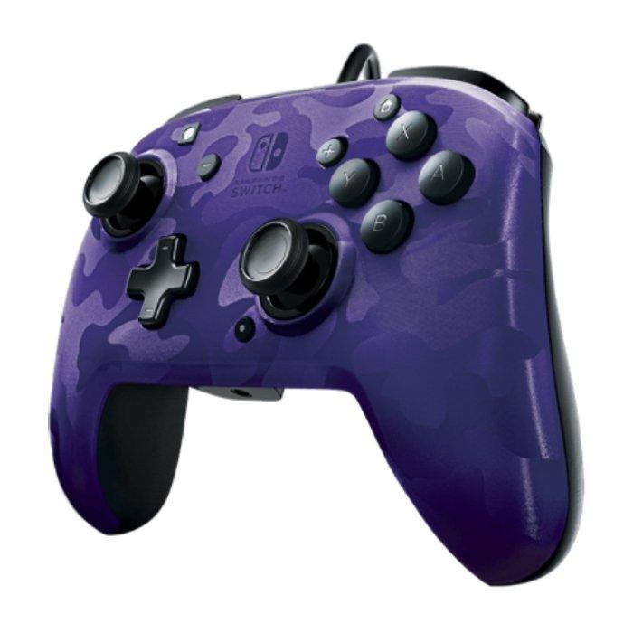 PDP Faceoff Deluxe+ Audio Nintendo Switch Wired Controller - Purple Camo
