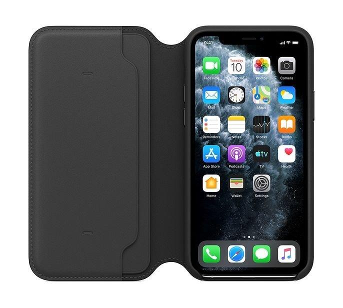 Apple iPhone 11 Pro Leather Folio Case Black Price in Kuwait Xcite